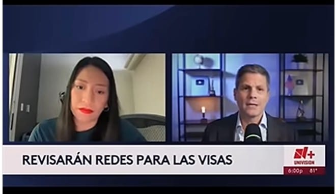 Nuevo control de redes sociales para visas – Entrevista con Univisión